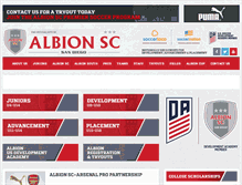 Tablet Screenshot of albionsoccer.org